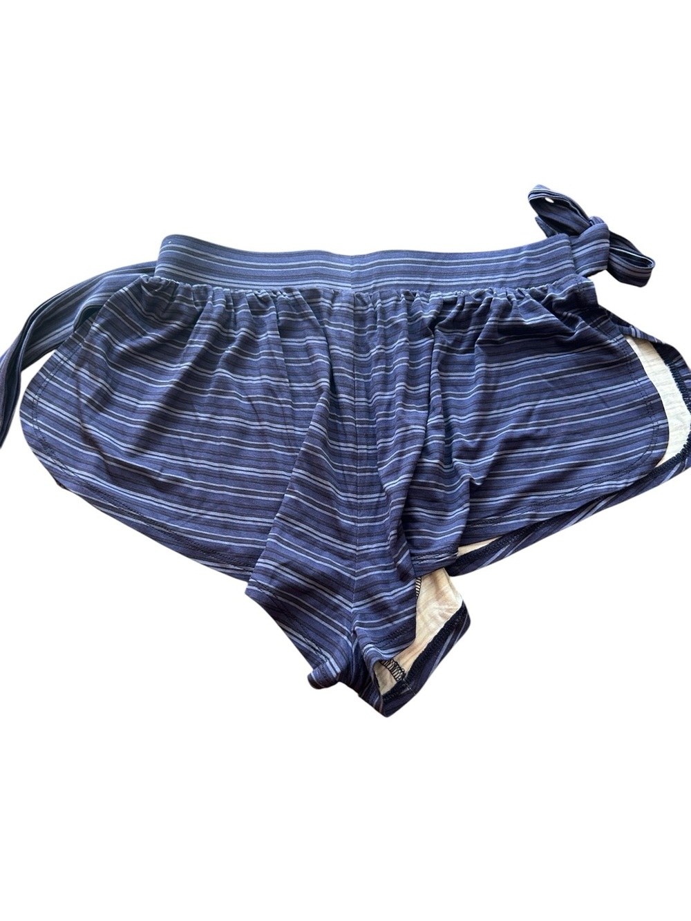 Honeydew New blue striped side tie preppy coastal shorts Small Lounge preppy